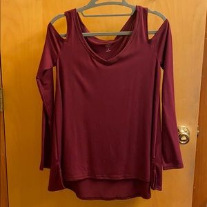 SO Cold Open Shoulder Long Sleeve Top Blouse XS